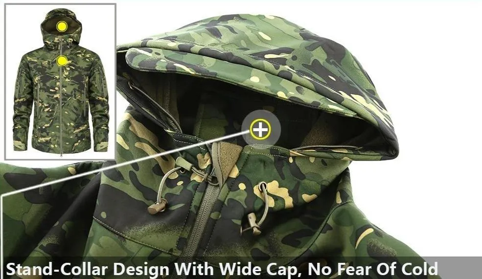 Men's Military Camouflage Fleece Army Jacket/Windbreakers