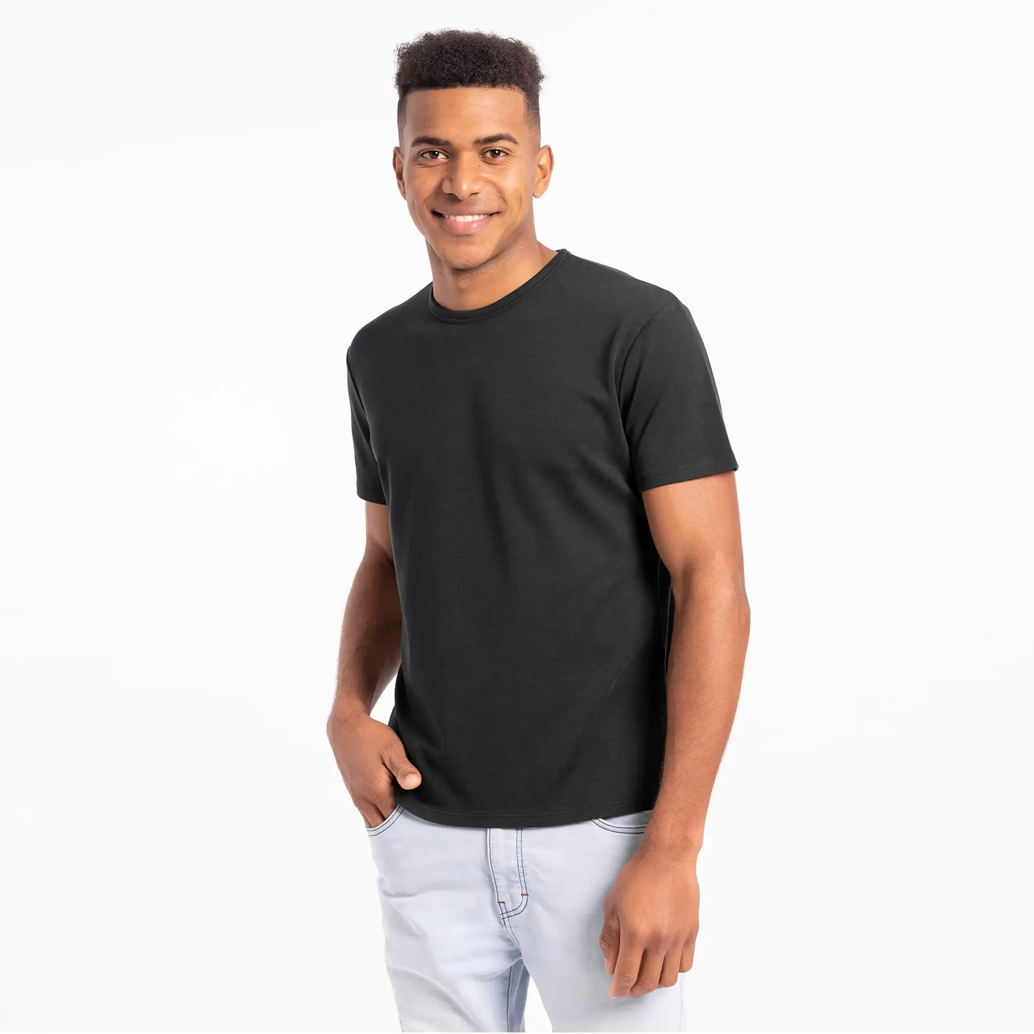 Men's Organic Pima Crew Neck Tee - Relaxed Fit