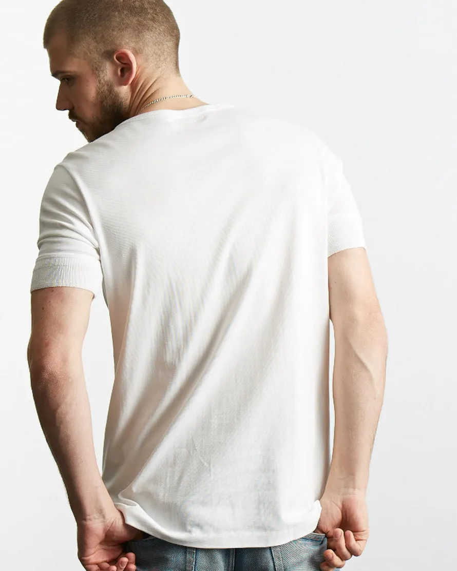 Merz B Schwanen Good Originals 207 8.6oz Loopwheeled S/S Henley - White