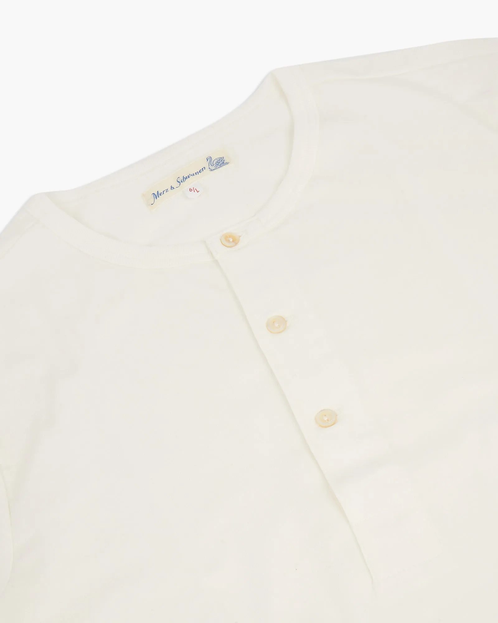 Merz B Schwanen Good Originals 207 8.6oz Loopwheeled S/S Henley - White