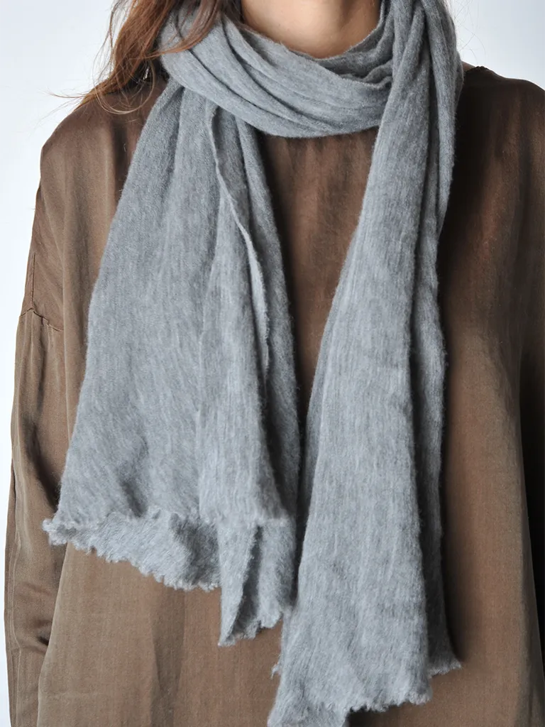 Mid Grey Melange Knit Scarf