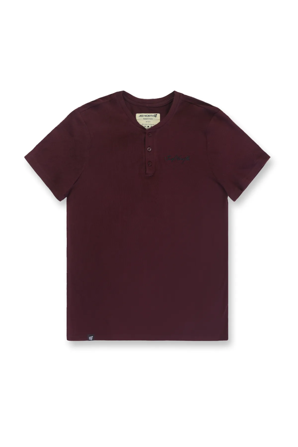 Muscle Fit Henley T-Shirt - Maroon