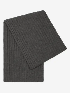 Napoli (dark grey) - 100% cashmere ribbed scarf (unisex)