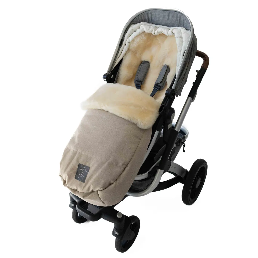 NEW Weatherproof 2-in-1 Lambskin Pram Liner Footmuff (Universal Fit)