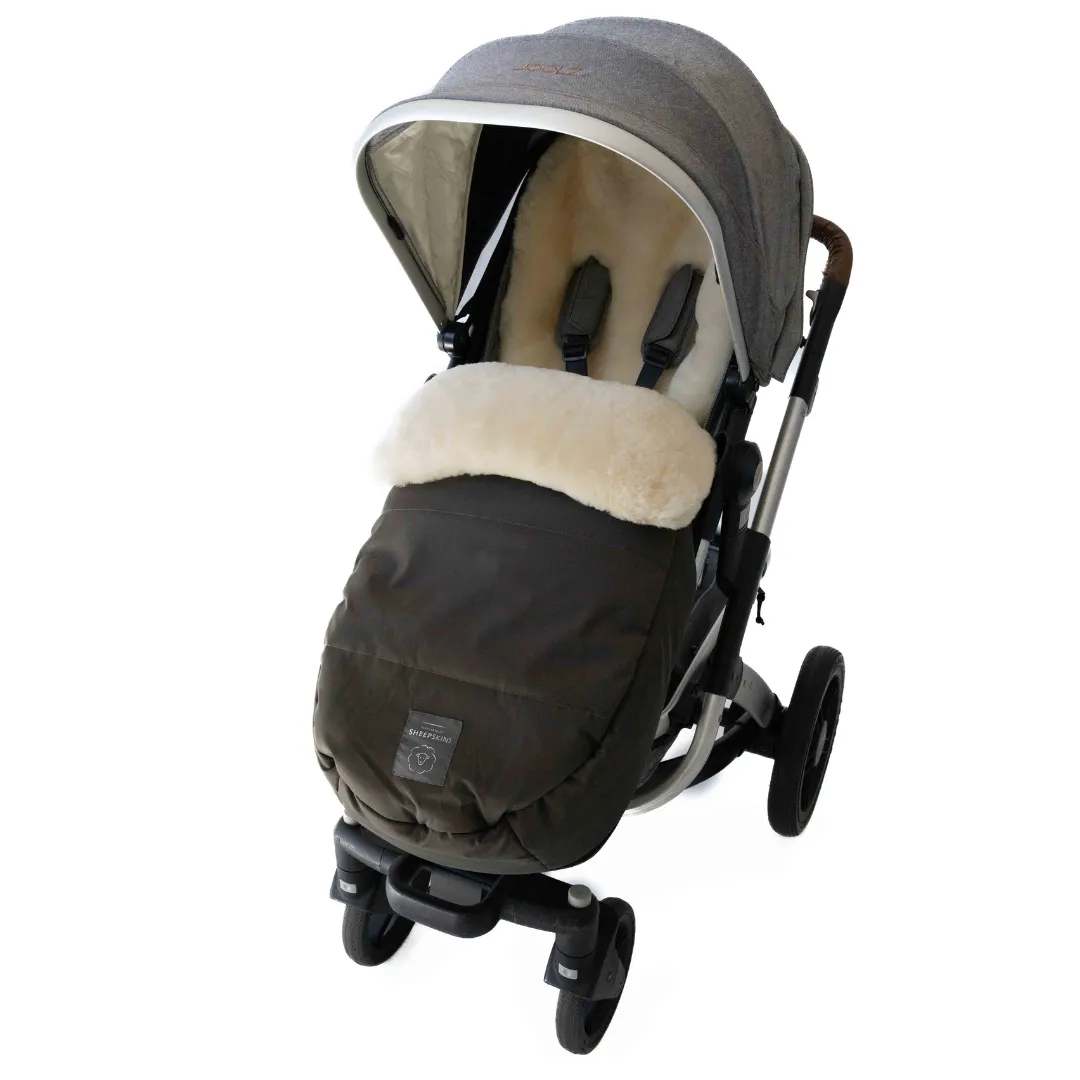 NEW Weatherproof 2-in-1 Lambskin Pram Liner Footmuff (Universal Fit)