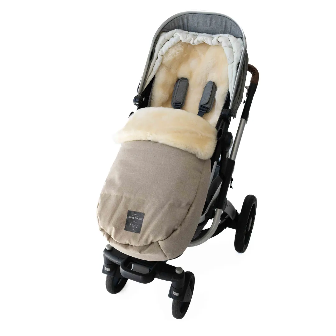 NEW Weatherproof 2-in-1 Lambskin Pram Liner Footmuff (Universal Fit)