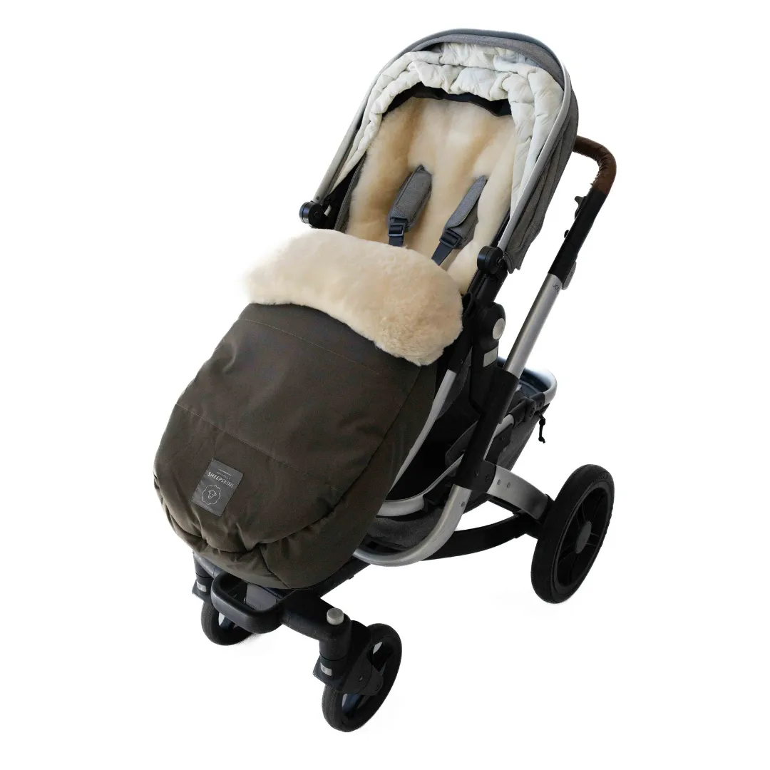 NEW Weatherproof 2-in-1 Lambskin Pram Liner Footmuff (Universal Fit)