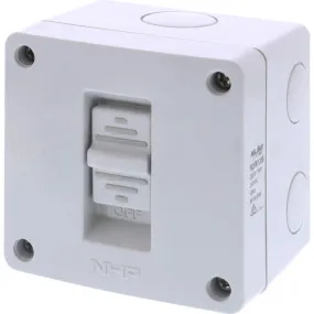 NHP 20 Amp 1 Gang N-LINE Weatherproof Switch Grey