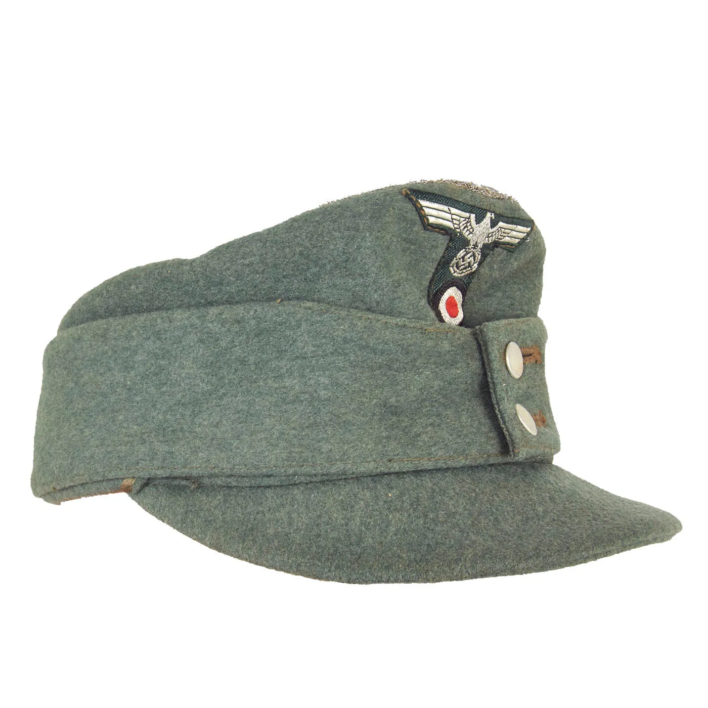 Original German WWII Heer Jäger Officer M43 Bergmütze Field Cap with Oak Leaf Badge - size 57