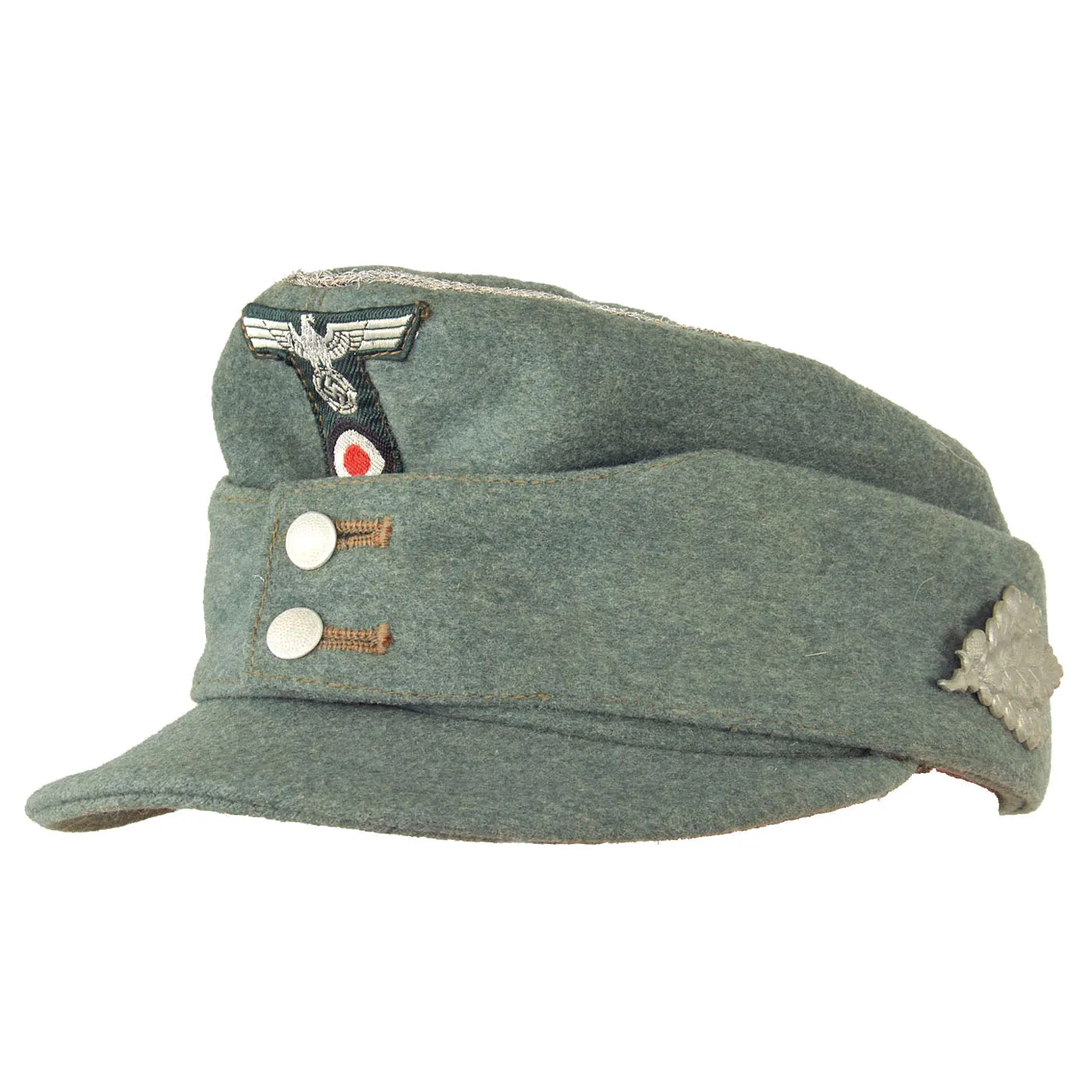 Original German WWII Heer Jäger Officer M43 Bergmütze Field Cap with Oak Leaf Badge - size 57