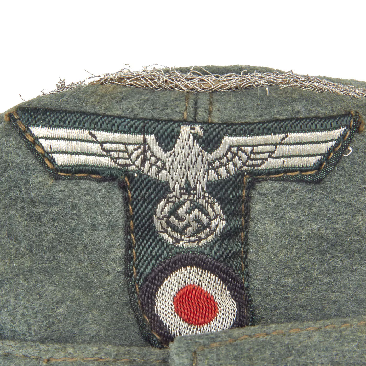 Original German WWII Heer Jäger Officer M43 Bergmütze Field Cap with Oak Leaf Badge - size 57