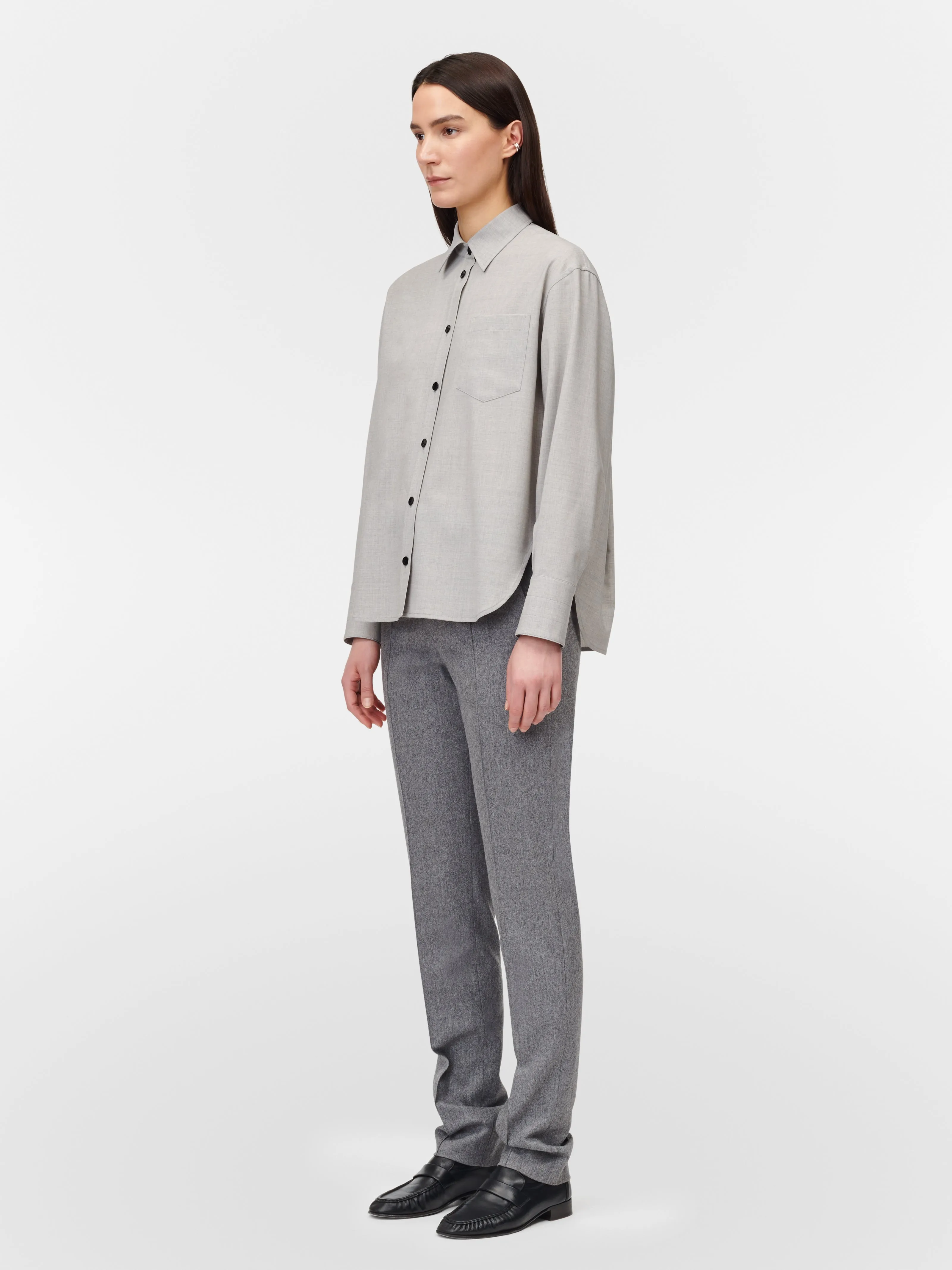 Oversized Shirt in Light Heather Grey