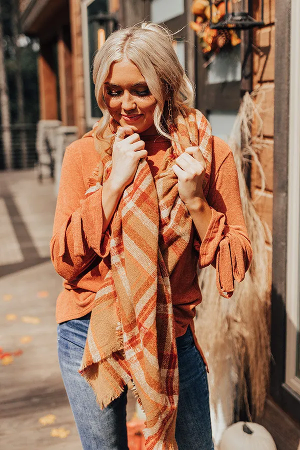 Paris Cafe Blanket Scarf in Camel