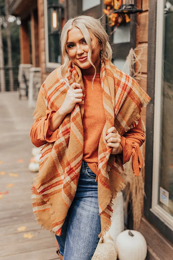 Paris Cafe Blanket Scarf in Camel