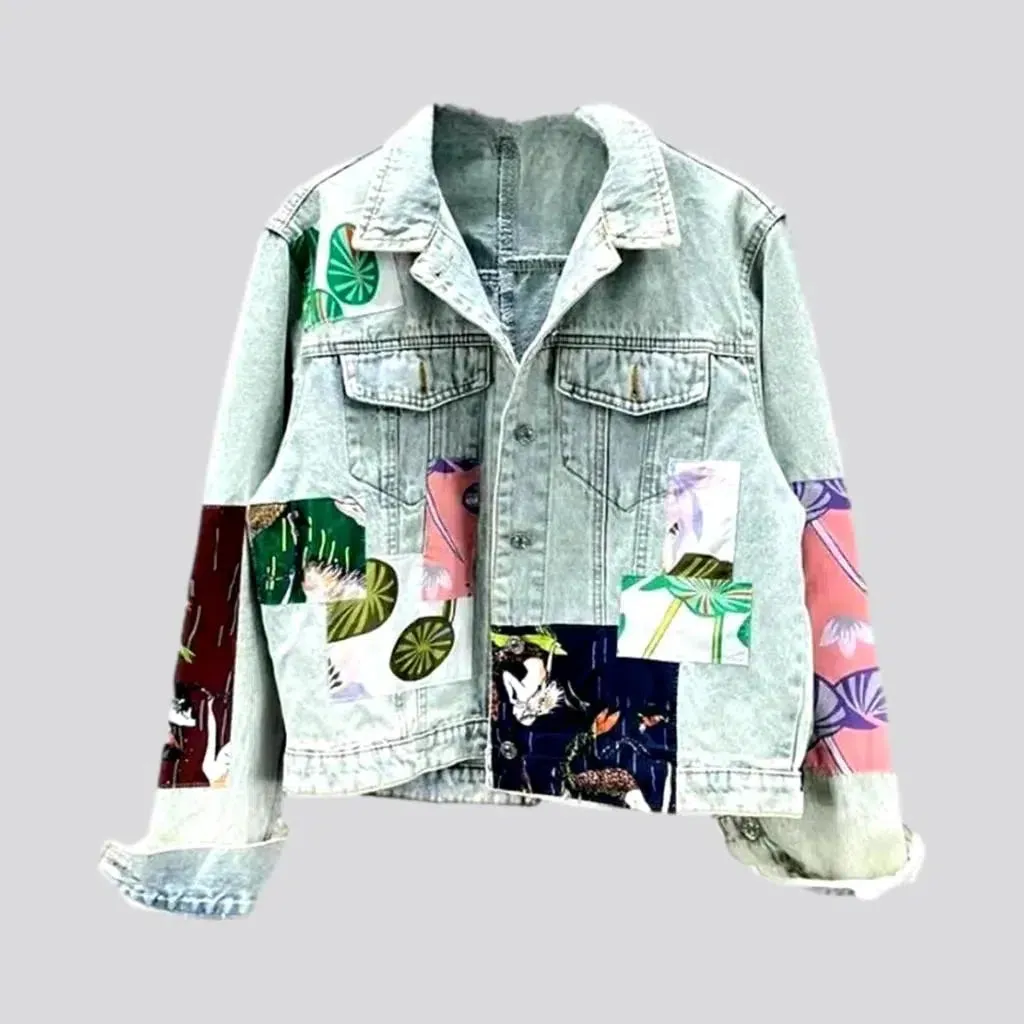 Patchwork women's denim jacket