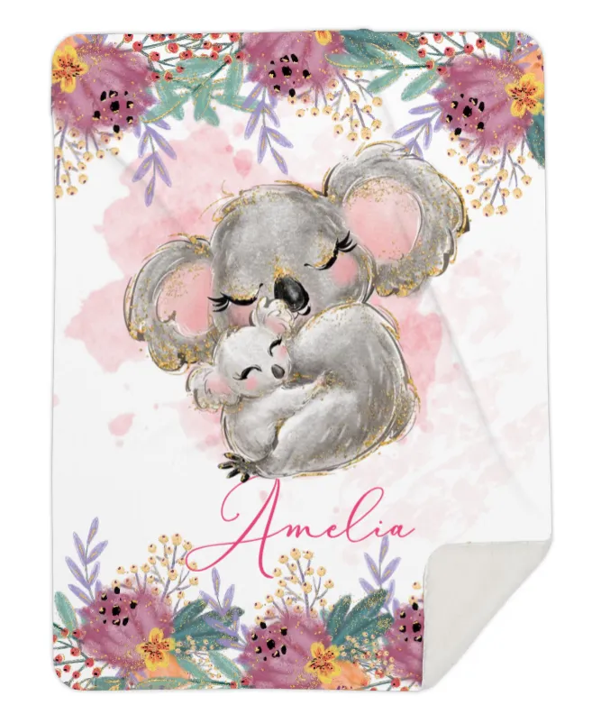 Personalised Koala Fleece Blanket