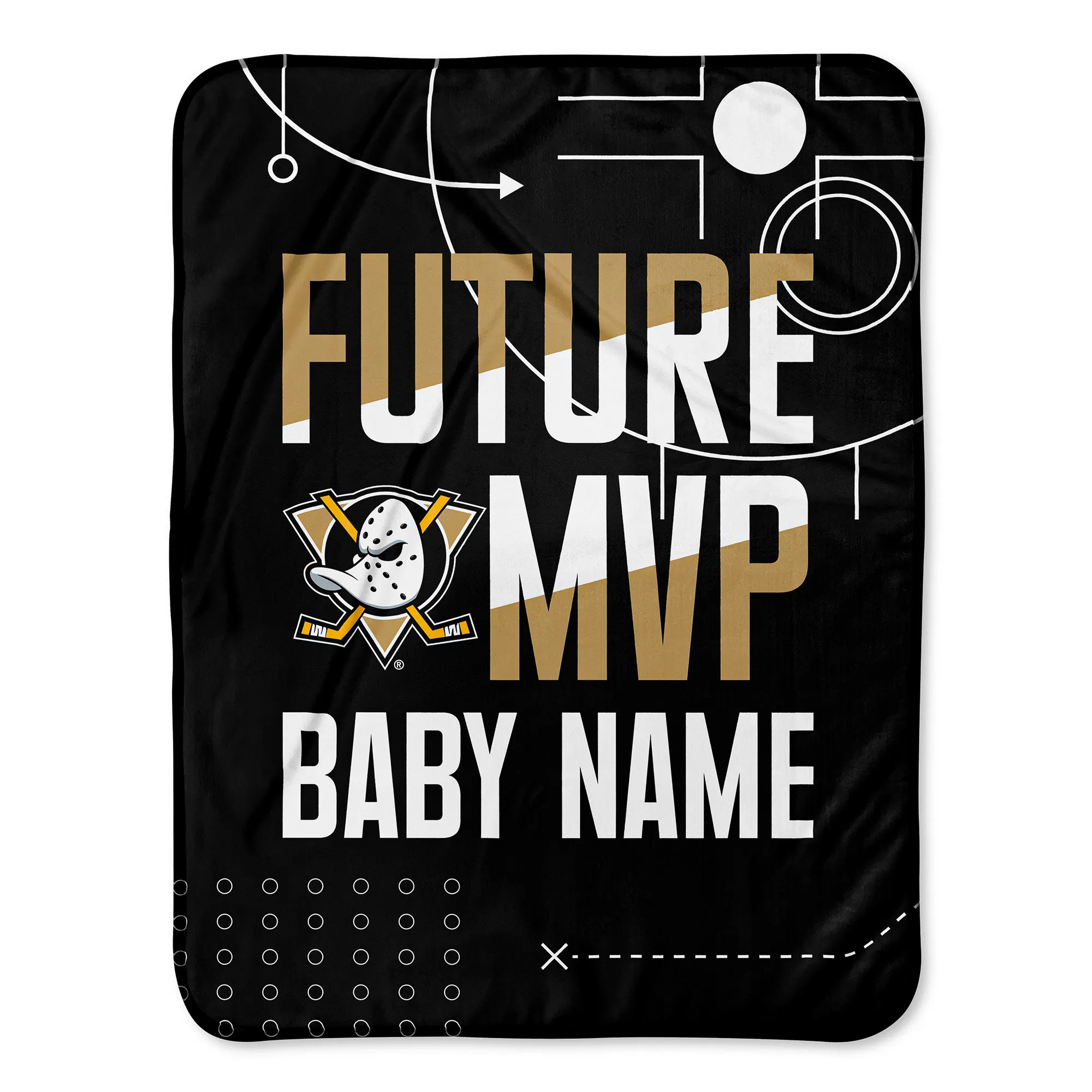 Personalized Anaheim Ducks MVP Baby Pixel Fleece Blanket