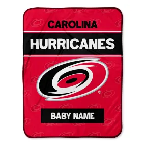 Personalized Carolina Hurricanes Emblem Baby Pixel Fleece Blanket