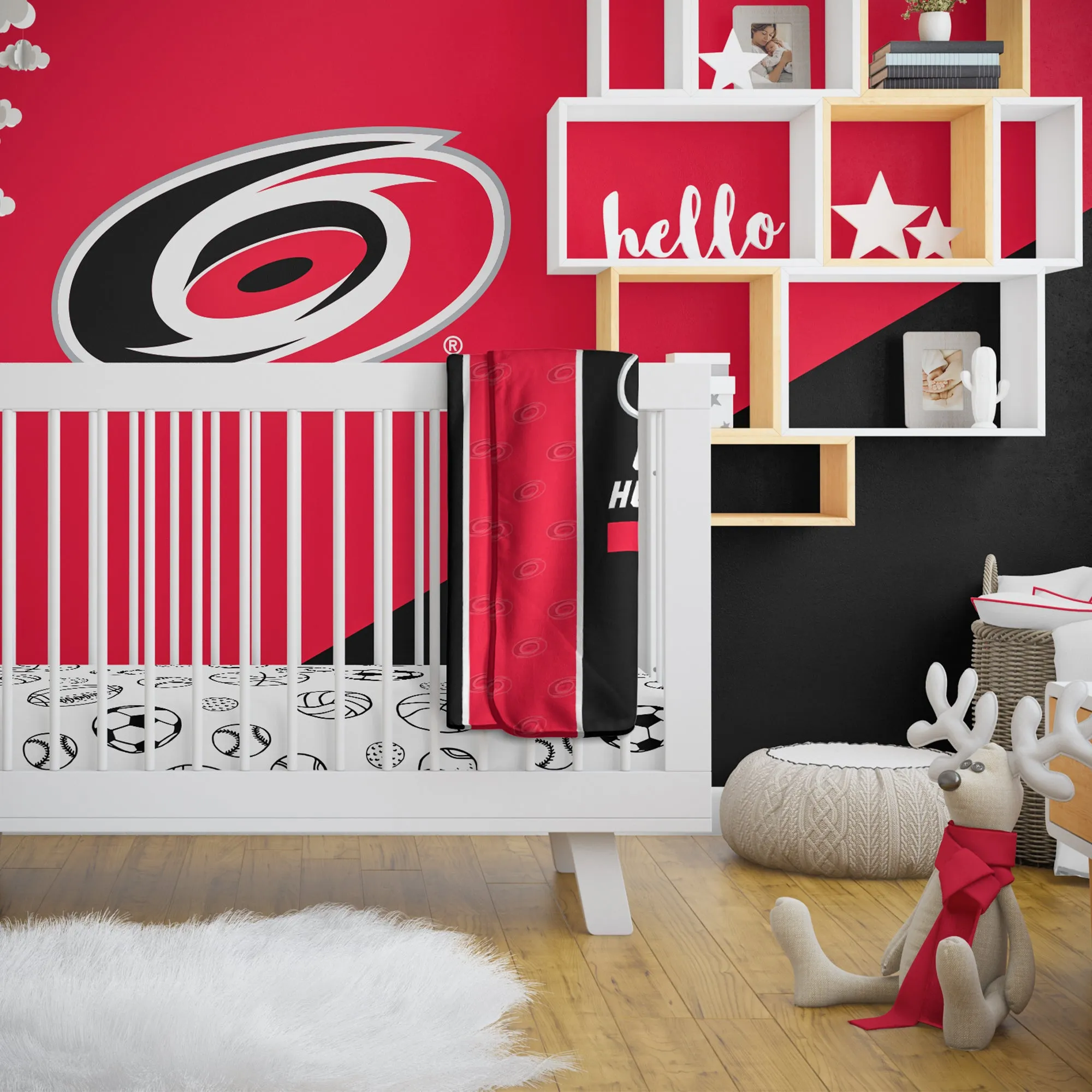 Personalized Carolina Hurricanes Icon Baby Pixel Fleece Blanket