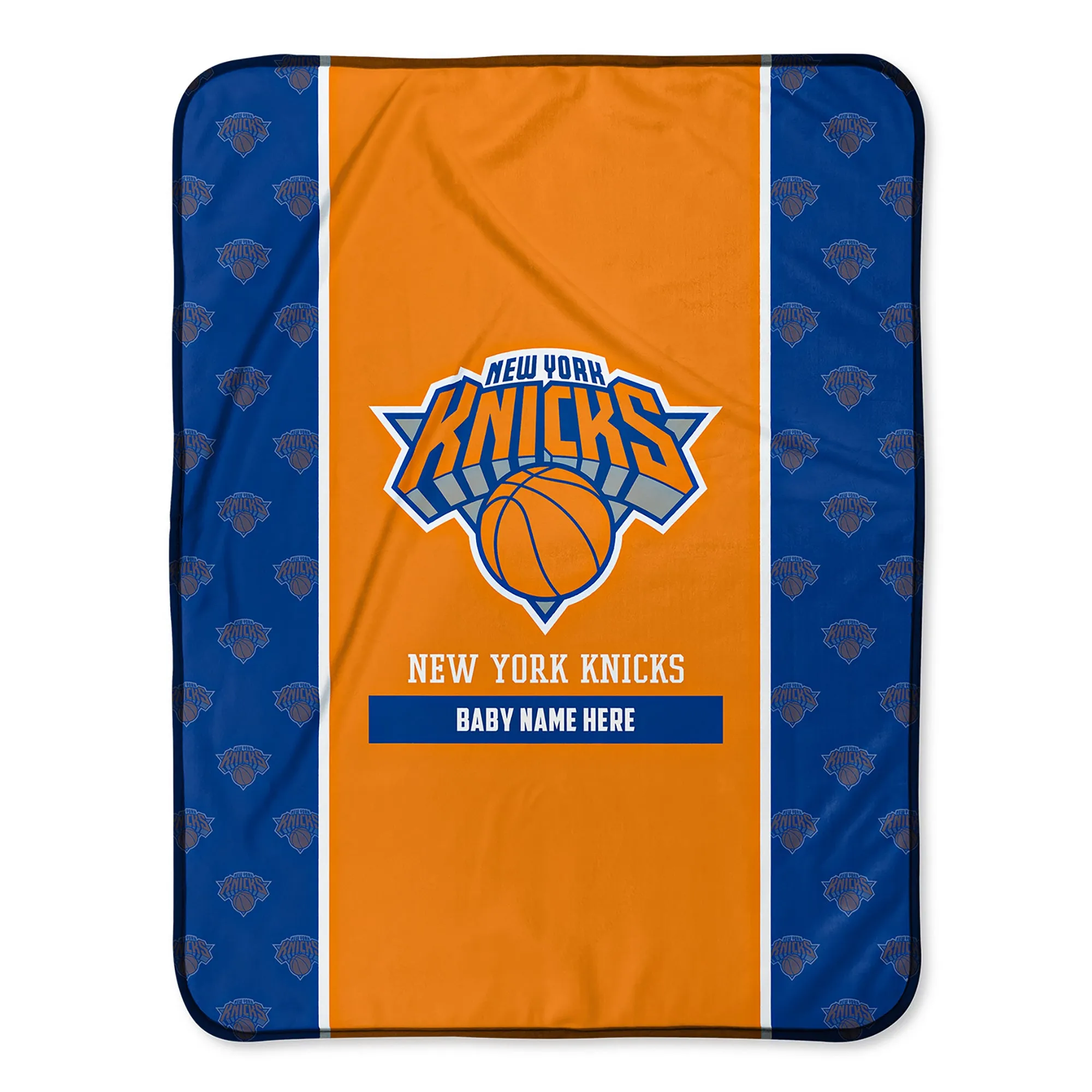 Personalized New York Knicks Icon Baby Pixel Fleece Blanket