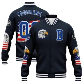 Personalized Patriotic Jackets, Custom USA Pride Eagle Jacket, Freedom Wings Jacket