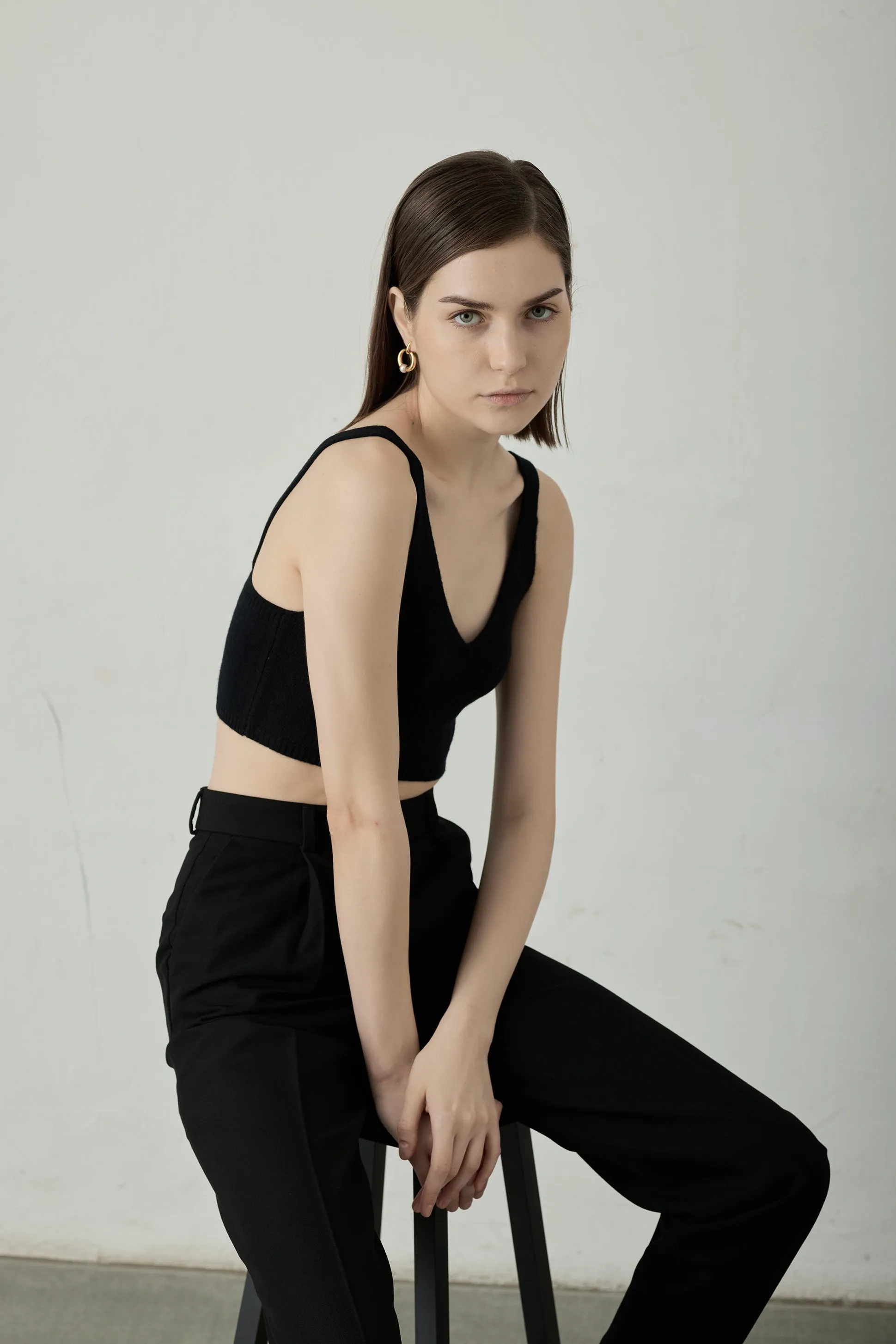 PIAN cashmere-blended tank (Black)