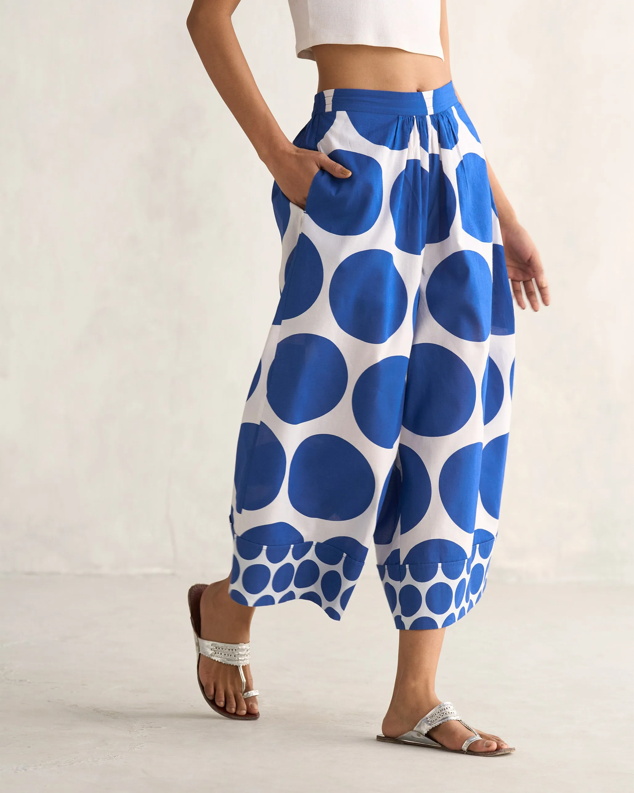 Picnic Culottes - Navy & White