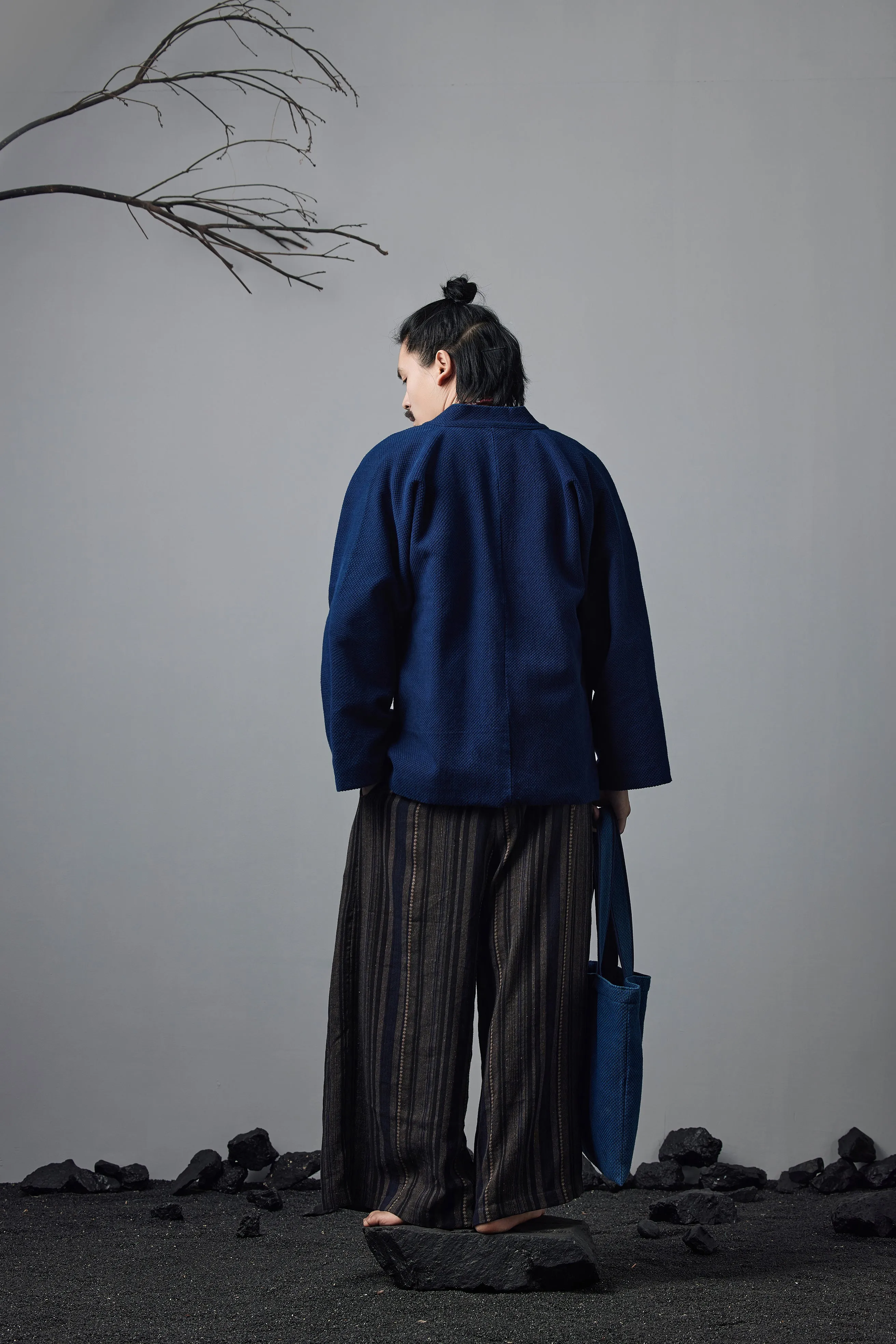 Plant Dyed Kimono Indigo Japanese Retro Robe