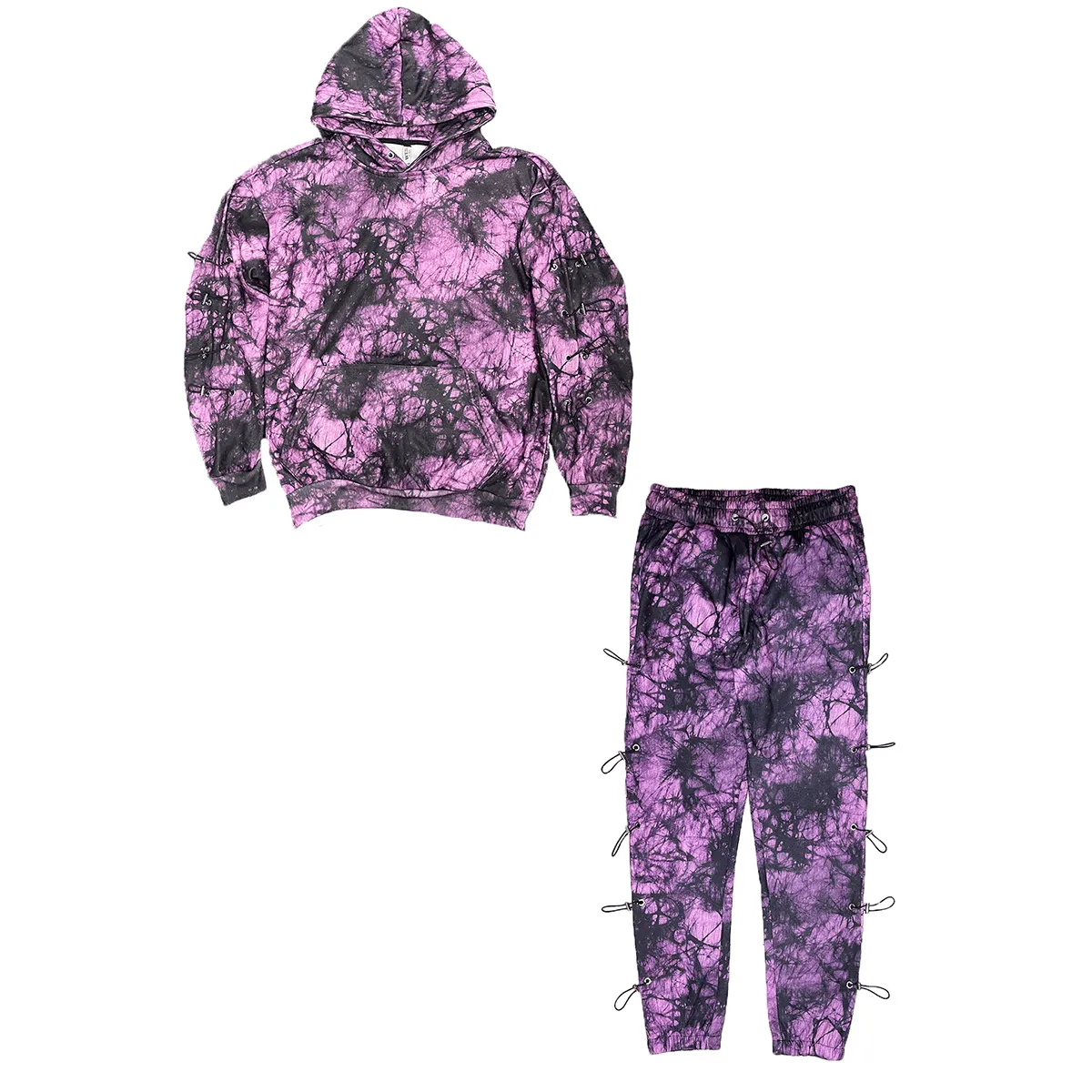 Purple Side Toggle Tie Dye Sweat Set