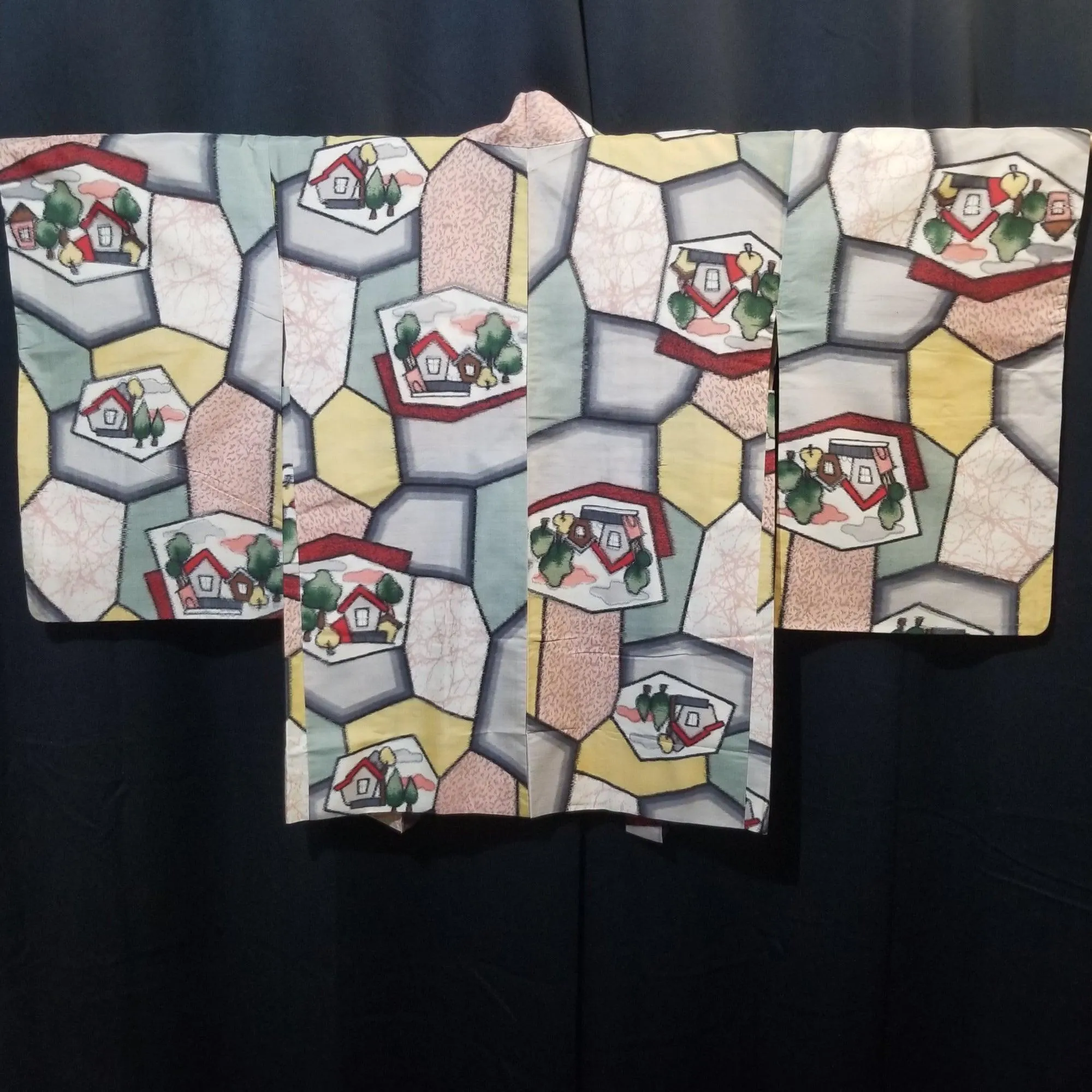 "Little Houses" Vintage Meisen Haori