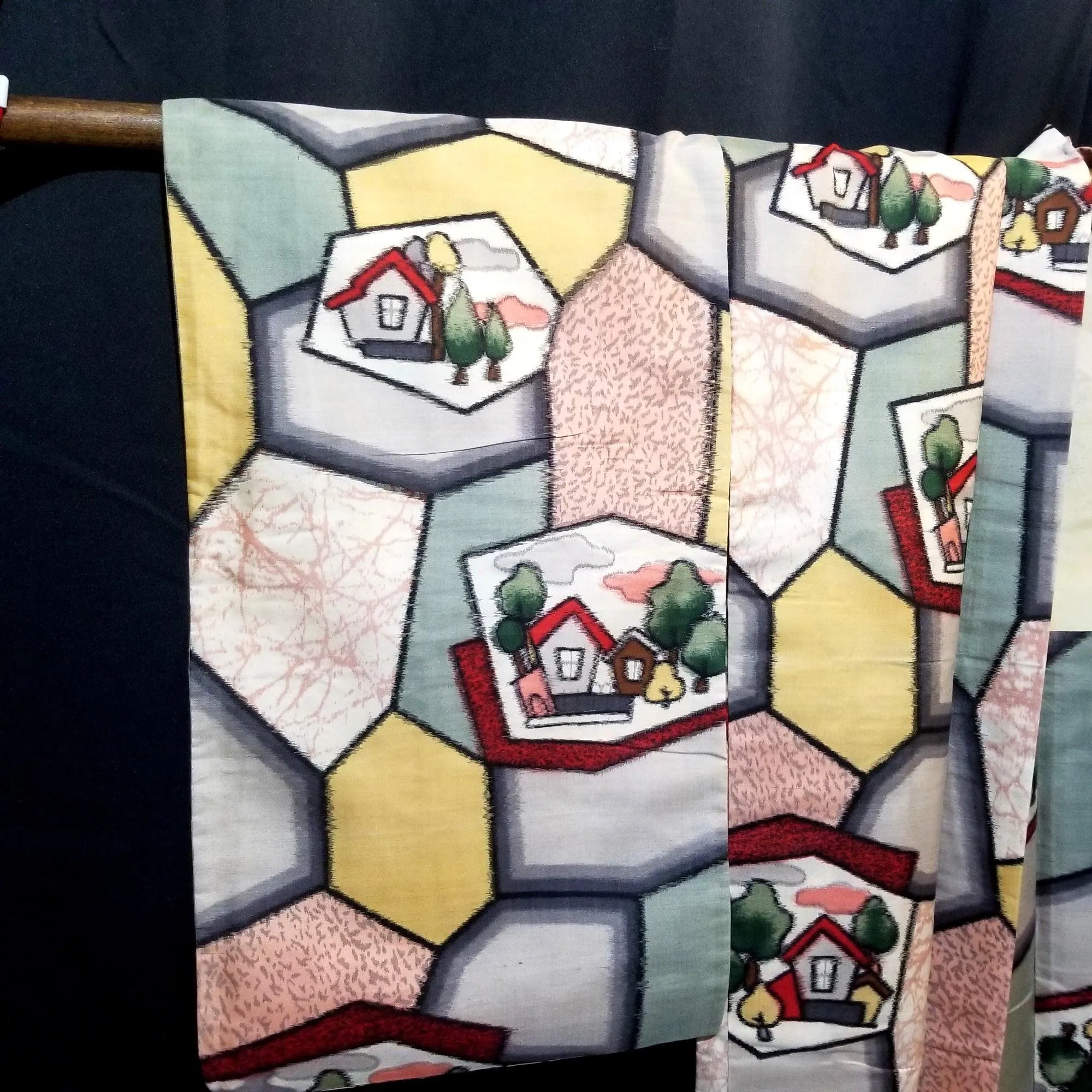 "Little Houses" Vintage Meisen Haori