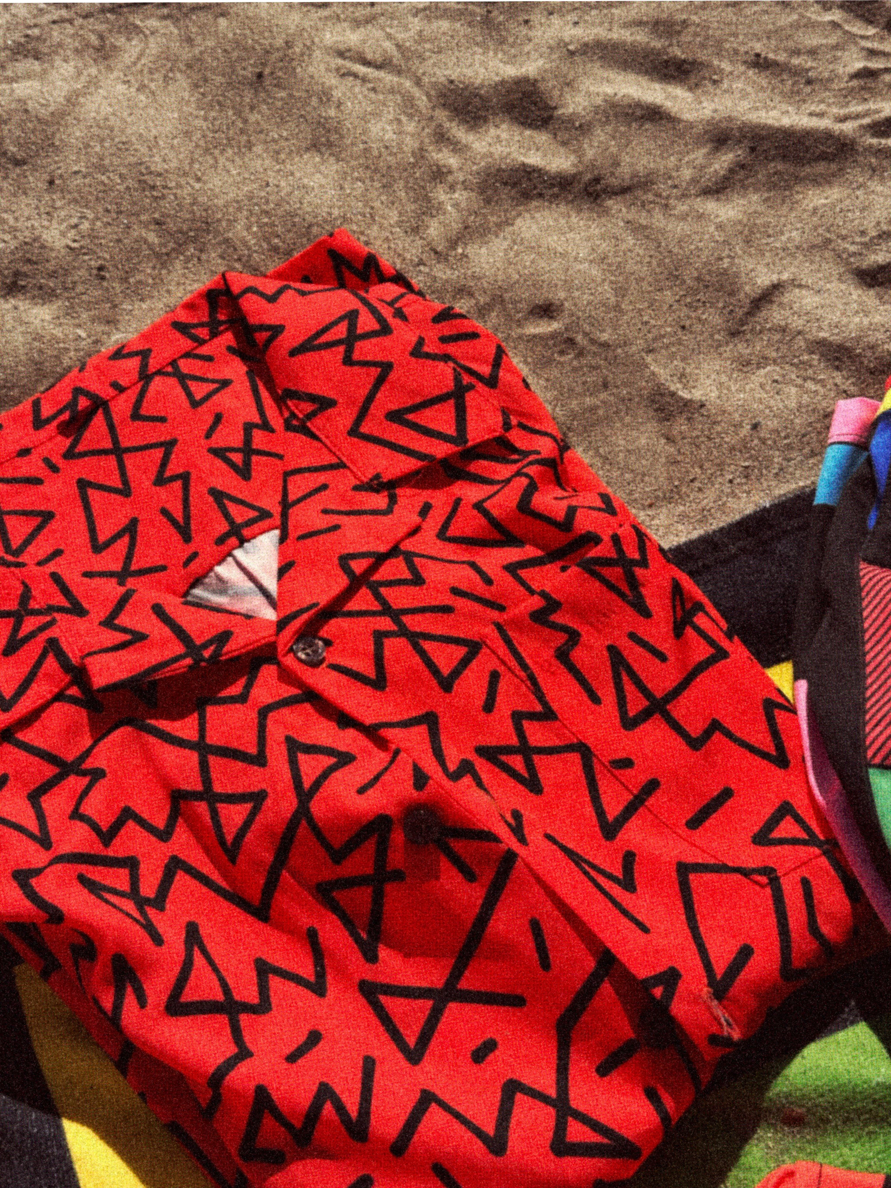 Red Zig-zag Hawaiian Shirt