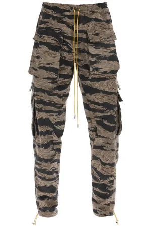 Rhude cargo pants with 'tiger camo' motif all-over