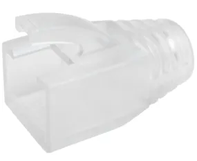 RJ45 Slip-On Boot, CAT6/6A/7, Type Oversize, Clear, 8mm OD - 25 Pack