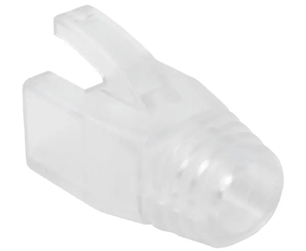 RJ45 Slip-On Boot, CAT6/6A/7, Type Oversize, Clear, 8mm OD - 25 Pack