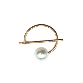 Round Beautiful Golden Pearl Brooch