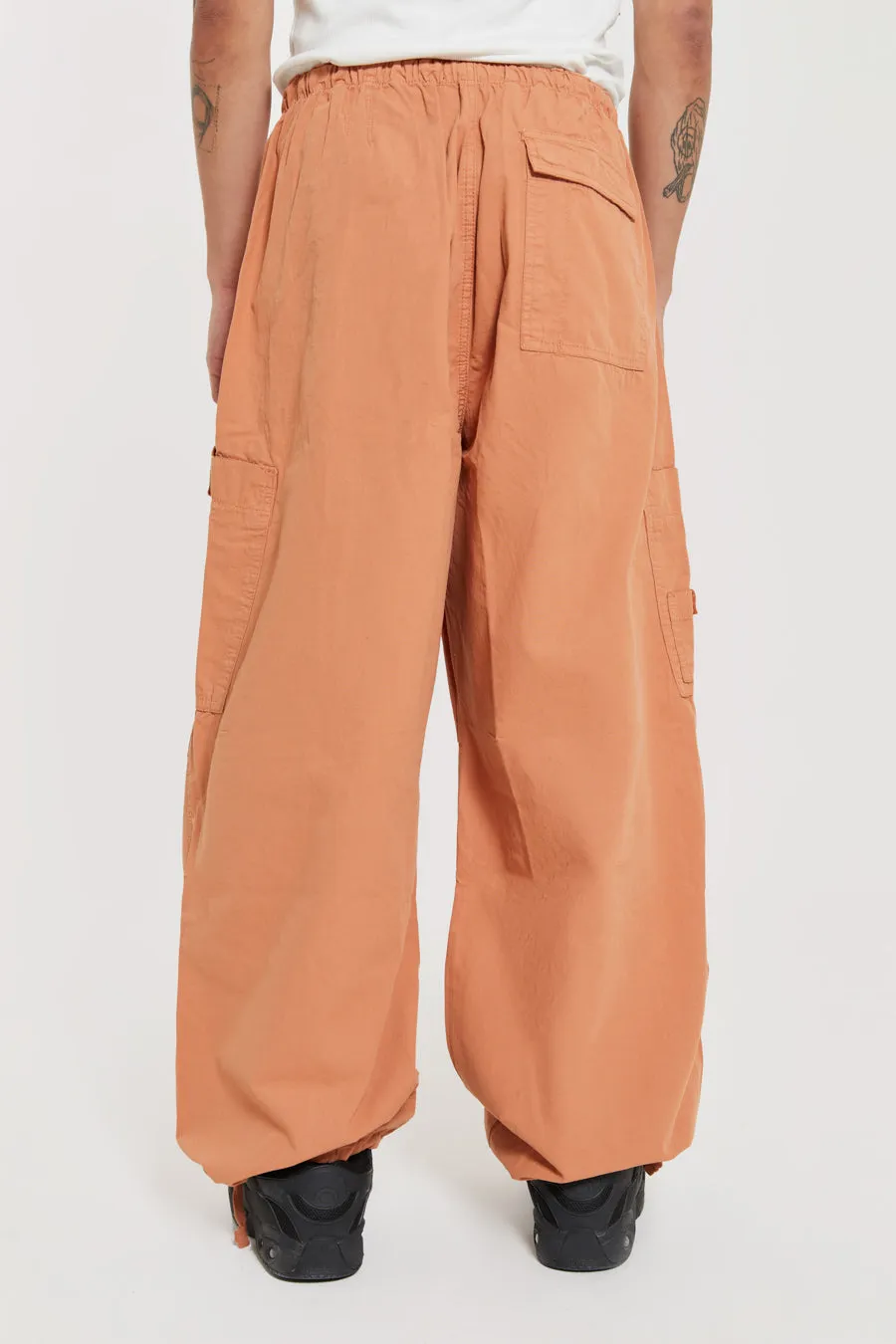 Rust Orange Parachute Cargo Pants