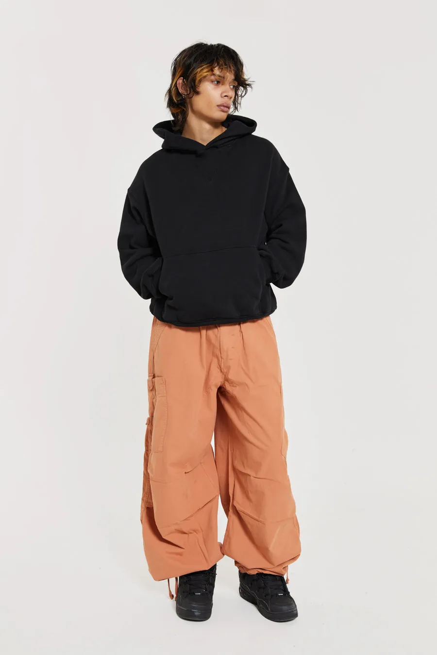 Rust Orange Parachute Cargo Pants