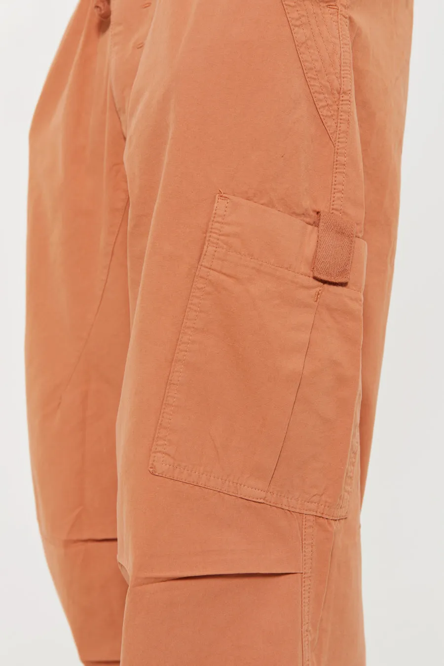 Rust Orange Parachute Cargo Pants