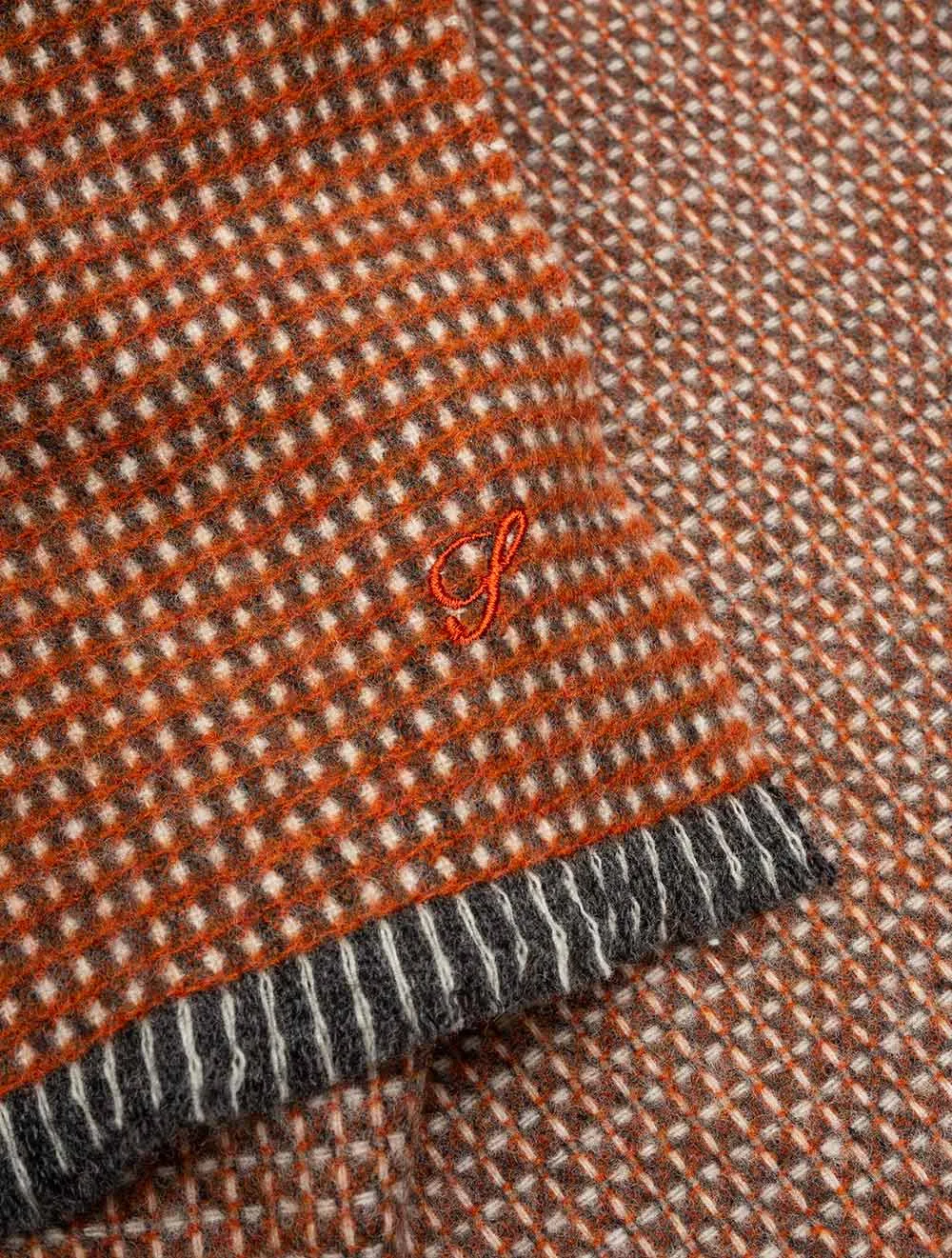 Rust Wool Pattern Scarf