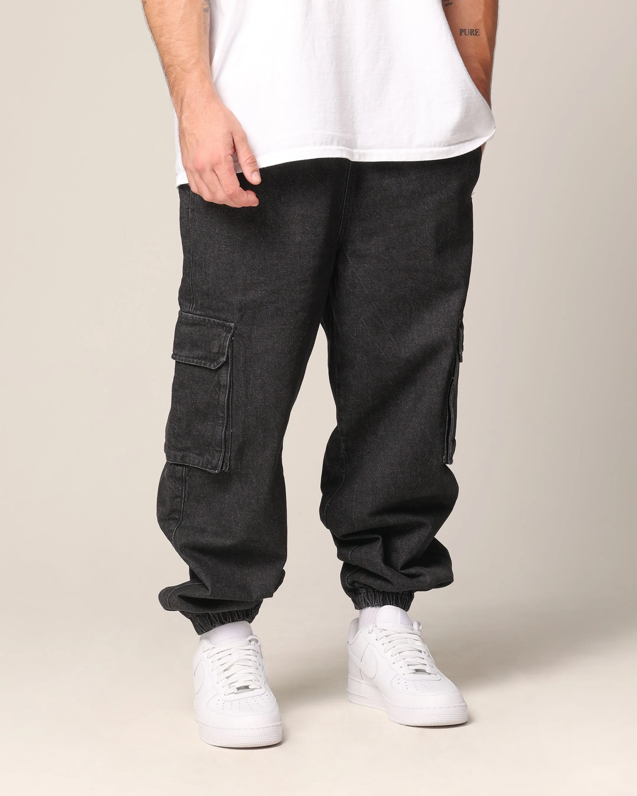 Saint Morta Pertex Baggy Jogger Black Stonewash