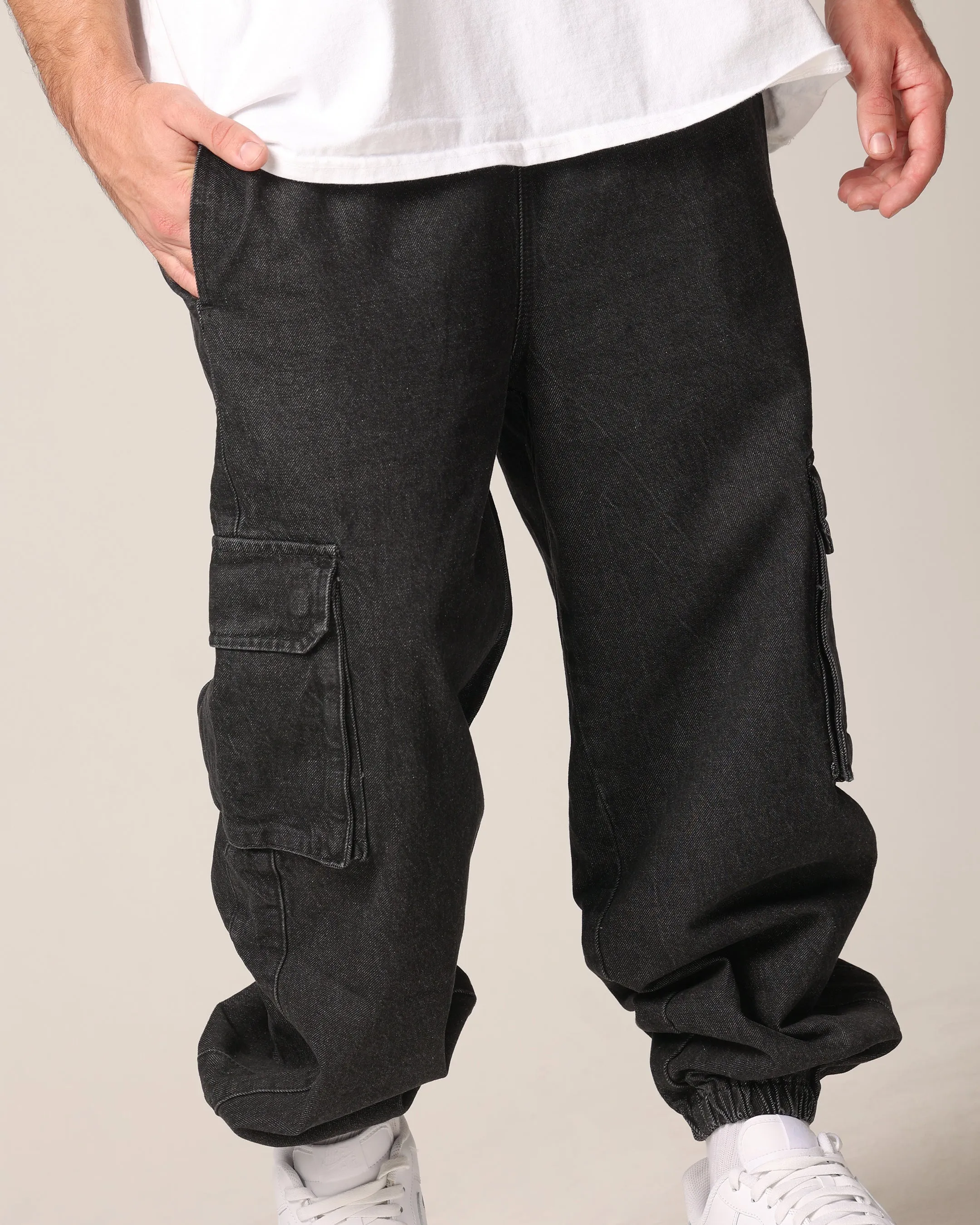 Saint Morta Pertex Baggy Jogger Black Stonewash