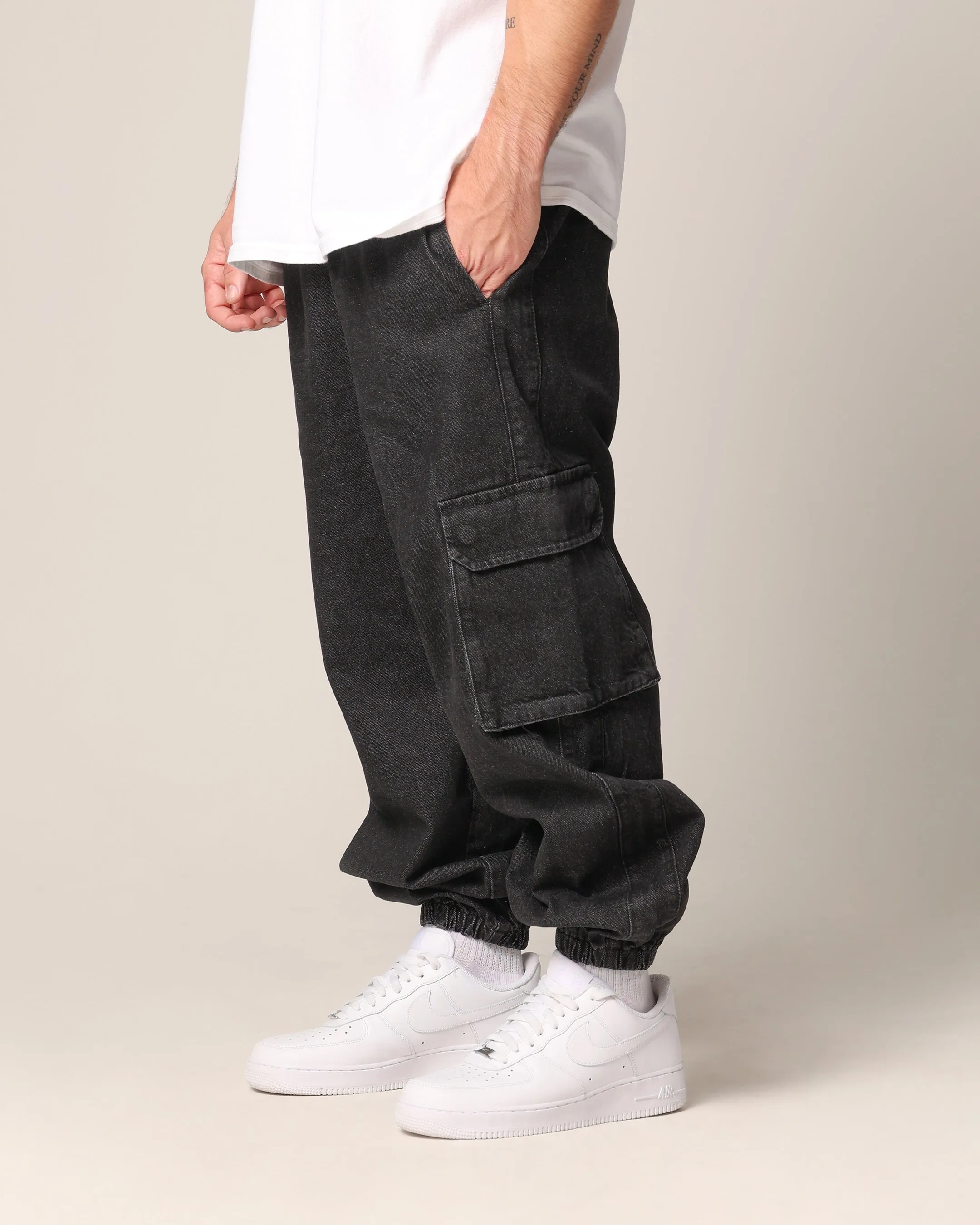 Saint Morta Pertex Baggy Jogger Black Stonewash