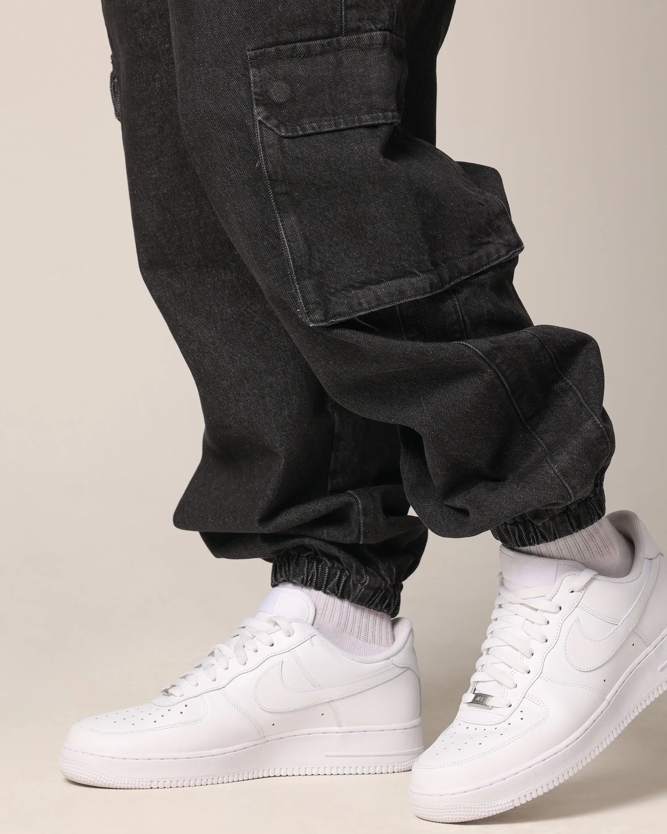 Saint Morta Pertex Baggy Jogger Black Stonewash