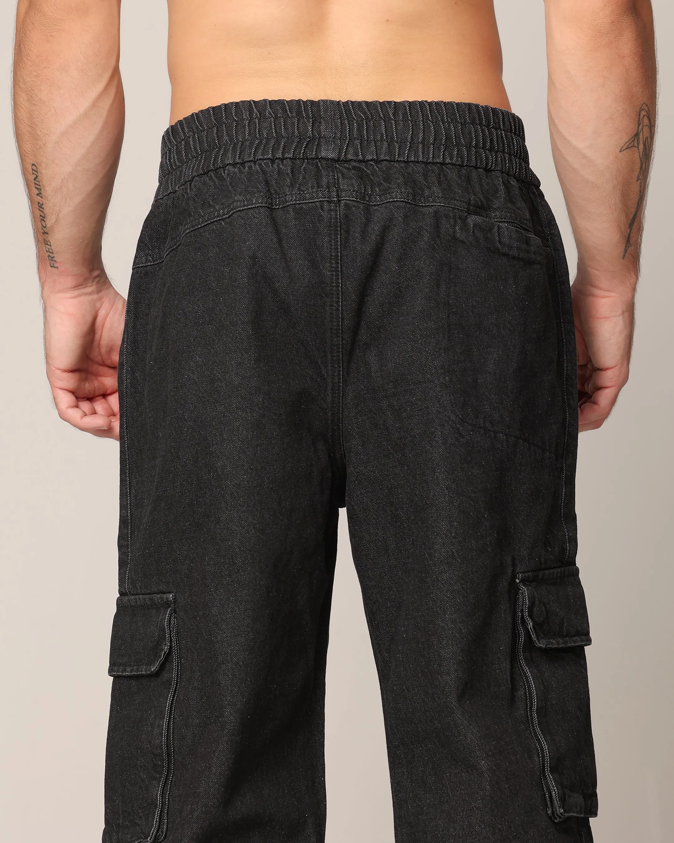 Saint Morta Pertex Baggy Jogger Black Stonewash