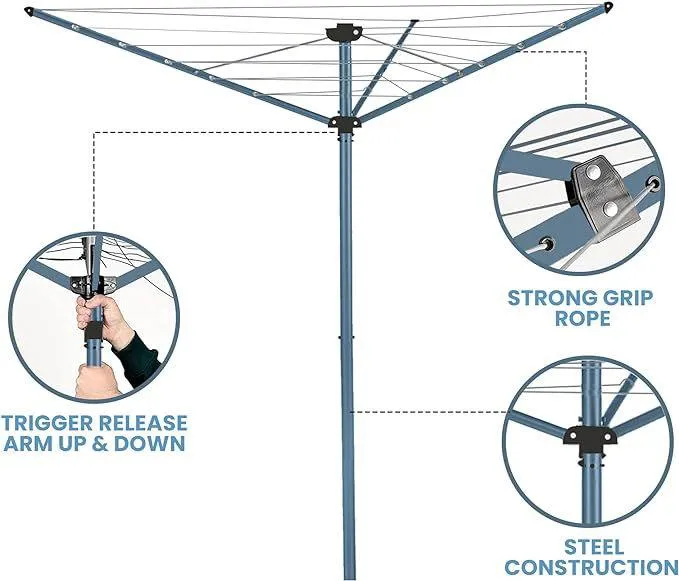 SG Traders™ Rotary Washing Line 30, 40, 45, 50 and 60m