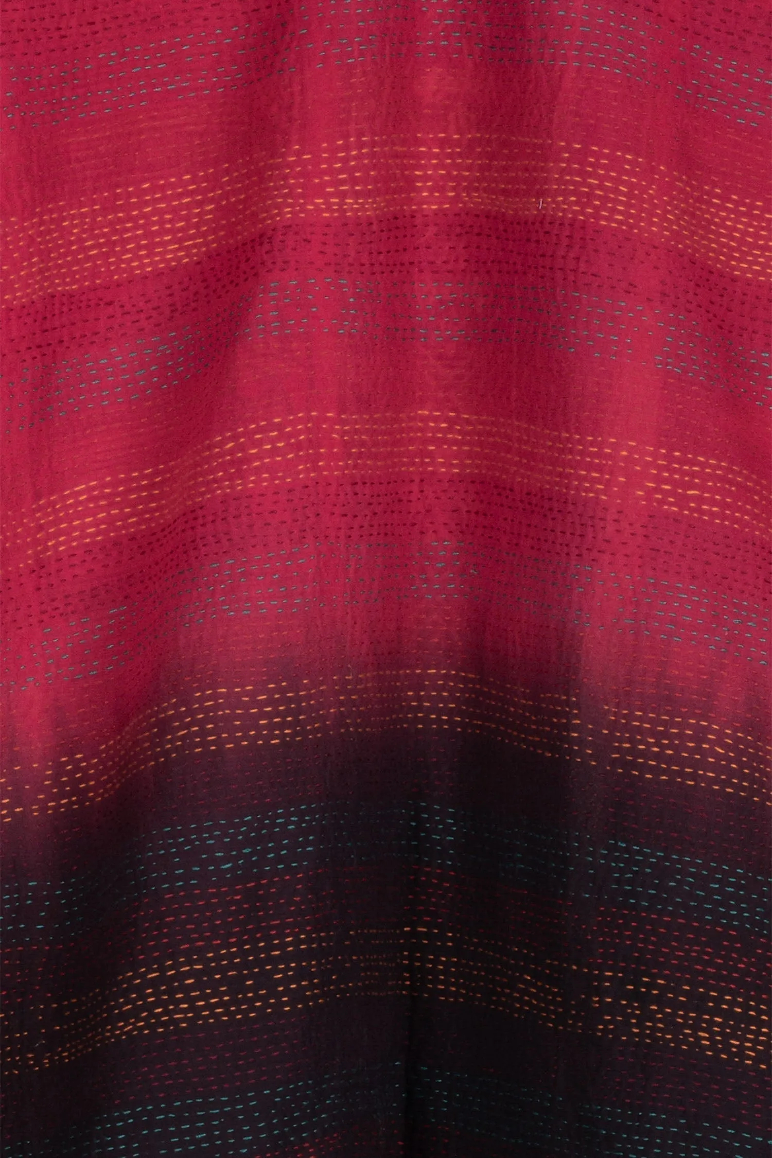 SILK COTTON OMBRE PRINT KANTHA A-LINE JKT - os2003-red -