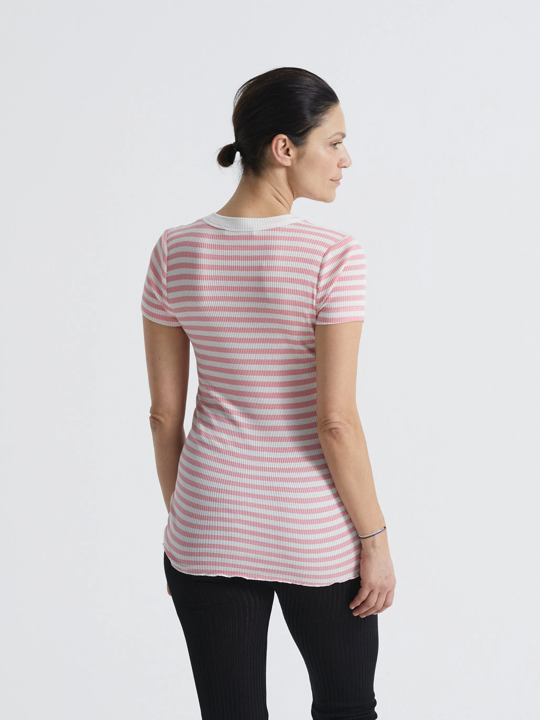 Silky Tee | Silk - Pink/Off-White