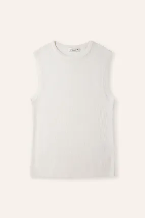 SL silk-blended tank top (White)