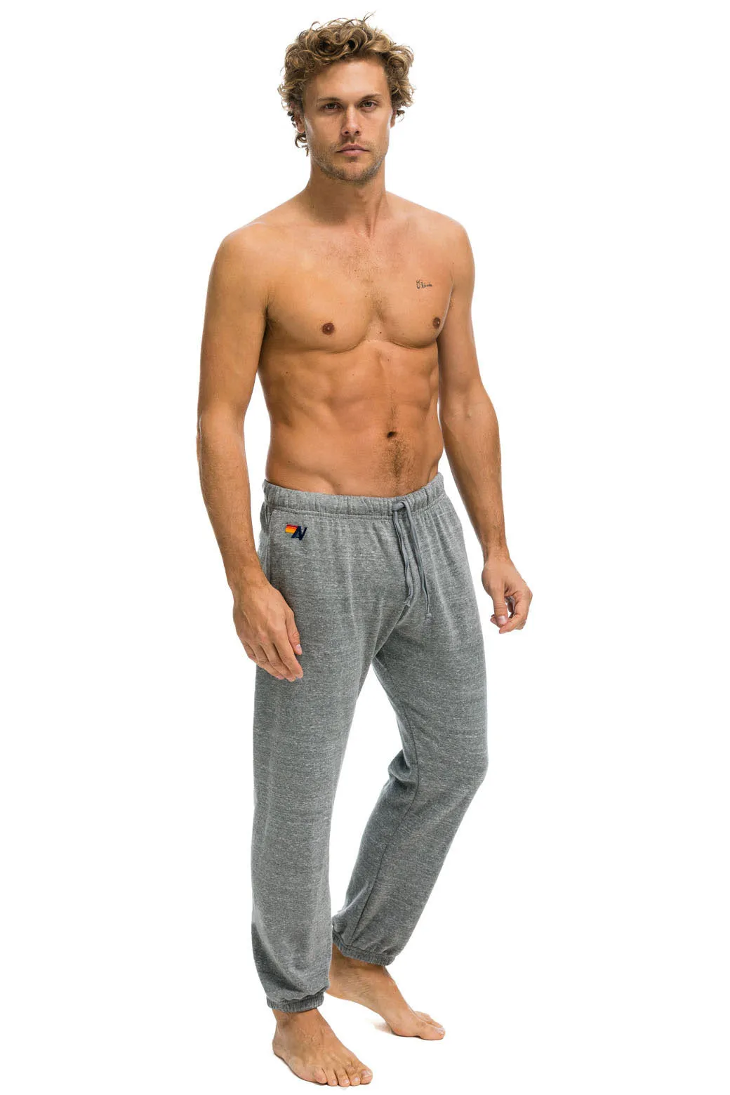 SMILEY 2 MENS SWEATPANTS - HEATHER GREY